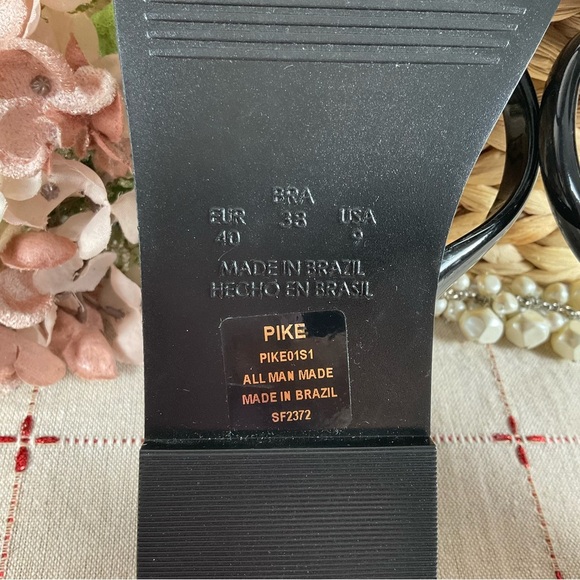 Set of 2 Steve Madden “PIKE” Jelly Flip Flop Sandals Size 9 Black & Silver New - Picture 5 of 8